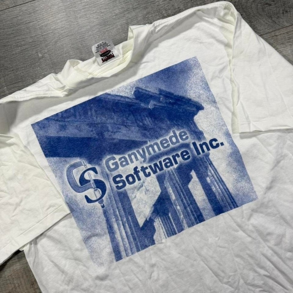Vintage 90s‎ single stitch, GANYNEDE software computers, tech T-shirt Size XL